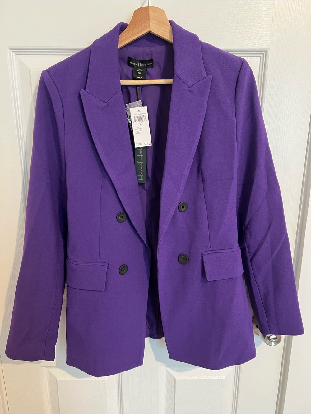 House of Harlow 1960 Vibrant Purple Double-Breasted Blazer